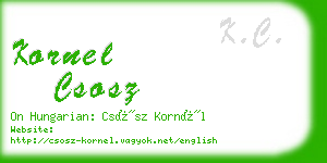 kornel csosz business card